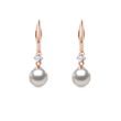 BOUCLES D'OREILLES EN OR ROSE AVEC DIAMANTS ET PERLES AKOYA - BOUCLES D'OREILLES EN PERLES - PERLES