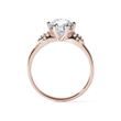 MOISSANITE AND DIAMOND RING IN ROSE GOLD - ROSE GOLD ENGAGEMENT RINGS - ENGAGEMENT RINGS