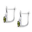 WHITE GOLD EARRINGS WITH MOLDAVITE AND DIAMONDS - MOLDAVITE EARRINGS - EARRINGS