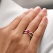 BAGUE DE LUXE EN OR BLANC, RUBIS ET DIAMANTS - BAGUES DE FIANÇAILLES EN RUBIS - BAGUES DE FIANÇAILLES