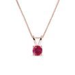 RUBY PENDANT IN ROSE GOLD - RUBY NECKLACES{% if category.pathNames[0] != product.category.name %} - {% endif %}