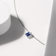 Sapphire and diamond necklace in white gold