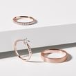 ROSE GOLD DIAMOND AND SATIN FINISH WEDDING RING SET - ROSE GOLD WEDDING SETS - WEDDING RINGS