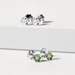 GREEN DIAMOND EARRINGS IN 14K WHITE GOLD - DIAMOND STUD EARRINGS - EARRINGS