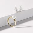 FRESHWATER PEARL AND DIAMOND GOLD RING - PEARL RINGS - PEARL JEWELRY