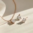 NÁUŠNICE Z RŮŽOVÉHO ZLATA S OVÁLNÝMI LAB GROWN DIAMANTY - DIAMANTOVÉ NÁUŠNICE PECKY - NÁUŠNICE