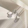 HANGING PENDANT DIAMOND HALO EARRINGS IN WHITE GOLD - DIAMOND EARRINGS - EARRINGS