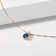 SAPPHIRE AND DIAMOND PENDANT IN GOLD - SAPPHIRE NECKLACES - NECKLACES