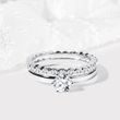 SET OF ENGAGEMENT AND WEDDING RING IN WHITE GOLD - ENGAGEMENT AND WEDDING MATCHING SETS - ENGAGEMENT RINGS