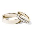 YELLOW GOLD RING SET WITH DIAMONDS AND SHINY FINISH - YELLOW GOLD WEDDING SETS - WEDDING RINGS