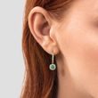 BRILLIANT EARRINGS WITH EMERALDS IN YELLOW GOLD - EMERALD EARRINGS - EARRINGS