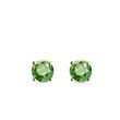 BOUCLES D'OREILLES EN OR AVEC DIAMANT VERT - PUCES D'OREILLES EN DIAMANT - BOUCLES D'OREILLES