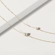 COLLIER D'OR JAUNE AVEC PERLE D'EAU DOUCE - PENDENTIFS EN PERLES - PERLES