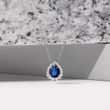 Elegant Diamond Necklace with Sapphire in White Gold