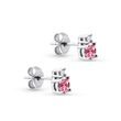 PINK SAPPHIRE AND DIAMOND EARRINGS IN WHITE GOLD - SAPPHIRE EARRINGS - EARRINGS