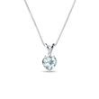 AQUAMARINE HEART NECKLACE IN WHITE GOLD - AQUAMARINE NECKLACES - NECKLACES