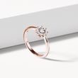 FLOWER-SHAPED DIAMOND RING IN ROSE GOLD - DIAMOND RINGS - RINGS