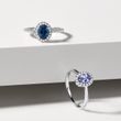 LUXURY WHITE GOLD RING WITH SAPPHIRE AND BRILLIANTS - SAPPHIRE RINGS - RINGS