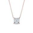 ROSÉGOLDENE HALSKETTE MIT LABOR-DIAMANT IM ASSCHERSCHLIFF - KETTEN MIT DIAMANTEN - KETTEN