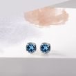 BOUCLES D'OREILLES EN OR BLANC AVEC TOPAZES LONDON BLUE - BOUCLES D'OREILLES EN TOPAZE - BOUCLES D'OREILLES