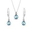 TOPAZ AND DIAMOND JEWELRY SET IN 14K WHITE GOLD - GEMSTONE SETS - FINE JEWELRY