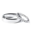 ETERNITY AND SHINY FINISH WHITE GOLD WEDDING RING SET - WHITE GOLD WEDDING SETS - WEDDING RINGS