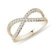 BAGUE DOUBLE ANNEAU EN OR JAUNE SERTIE DE DIAMANTS - BAGUES EN DIAMANT - BAGUES
