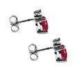 Diamond and Ruby Earrings in 14k White Gold
