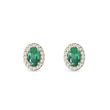 EMERALD AND DIAMOND EARRINGS IN YELLOW GOLD - EMERALD EARRINGS - EARRINGS