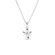 COLLIER PENDENTIF ANGE EN OR BLANC ET RUBIS - COLLIERS POUR ENFANTS - COLLIERS