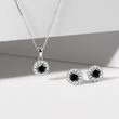 BLACK DIAMOND JEWELRY SET IN WHITE GOLD - DIAMOND SETS - FINE JEWELRY
