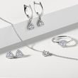 WHITE GOLD EARRINGS WITH DIAMOND AND BRILLIANTS - DIAMOND STUD EARRINGS - EARRINGS