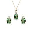 GREEN TOURMALINE AND DIAMOND JEWELLERY SET IN YELLOW GOLD - JEWELLERY SETS - FINE JEWELLERY