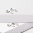 PUCES D'OREILLES EN OR BLANC AVEC PERLES D'EAU DOUCE - BOUCLES D'OREILLES EN PERLES - PERLES