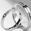 GROOVED WHITE GOLD WEDDING BAND SET - WHITE GOLD WEDDING SETS - WEDDING RINGS