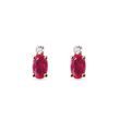 Ruby and diamond stud earrings in rose gold