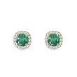 LUXURY EMERALD AND DIAMOND EARRINGS IN YELLOW GOLD - EMERALD EARRINGS - EARRINGS