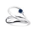 SAPPHIRE AND DIAMOND ENGAGEMENT SET IN WHITE GOLD - ENGAGEMENT AND BRIDAL RING SETS - ENGAGEMENT RINGS
