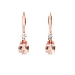 BOUCLES D'OREILLES EN OR ROSE AVEC MORGANITES ET BRILLANTS - BOUCLES D'OREILLES EN MORGANITE - BOUCLES D'OREILLES