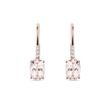 BOUCLES D'OREILLES EN OR ROSE AVEC MORGANITE ET DIAMANTS - BOUCLES D'OREILLES EN MORGANITE - BOUCLES D'OREILLES