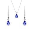 TANZANITE EARRING AND NECKLACE SET IN WHITE GOLD - GEMSTONE SETS - FINE JEWELRY