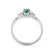 EMERALD AND DIAMOND RING IN 14K WHITE GOLD - EMERALD RINGS - RINGS