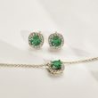 BOUCLES D'OREILLES ET COLLIER EN OR, ÉMERAUDES, DIAMANTS - ENSEMBLES DE BIJOUX EN GEMMES - BIJOUX