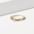 YELLOW GOLD RING WITH A DIAMOND - SOLITAIRE ENGAGEMENT RINGS - ENGAGEMENT RINGS