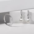 Earrings with Diamonds and Pearls Akoya in White Gold