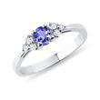 TANZANITE AND DIAMOND RING IN 14K WHITE GOLD - TANZANITE RINGS - RINGS