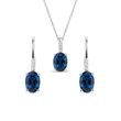 14K WHITE GOLD SAPPHIRE JEWELRY SET - GEMSTONE SETS - FINE JEWELRY