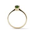 OCTAGON CUT MOLDAVITE RING IN YELLOW GOLD - MOLDAVITE RINGS - RINGS