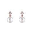 BOUCLES D'OREILLES D'OR ROSE SERTIES DE PERLES ET DE DIAMANTS - BOUCLES D'OREILLES EN PERLES - PERLES