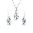 BOUCLES D'OREILLES ET COLLIER OR, AIGUES-MARINES, DIAMANTS - ENSEMBLES DE BIJOUX EN GEMMES - BIJOUX